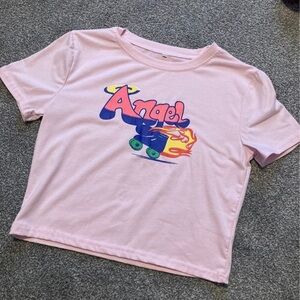 Womens crop top skate theme